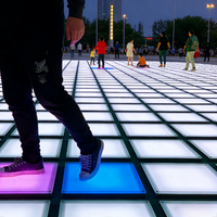 Fabricant de piste de danse lumineuse magnétique interactive à LED imperméable et sensible à la couleur pour les rassemblements, les mariages, les places