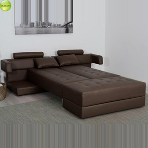 Canapé-lit pliant blanc moderne, transformable en canapé, <span class=keywords><strong>3</strong></span> pièces avec espace de rangement, meubles en cuir pour salon/appartement - Product Image 1