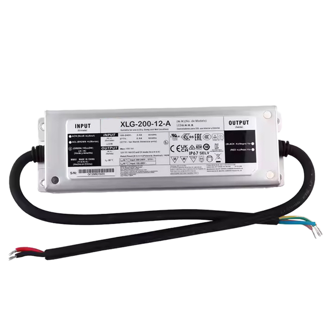 Waterproof Single-output AC-DC Switching Dimmable Aluminum LED Power Supply 200W Adjustable Current Driver 12.5A 12V 100-305V