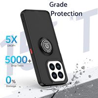 Étuis de téléphone portable avec béquille et anneau de maintien effet fumé givré pour Honor X5c X5c Plus Play10A 4G, finition mate, antichoc, coque arrière