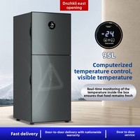 Mini-réfrigérateur compact pour usage domestique, dortoir, location, avec fonction de congélation, double porte, niveau d'efficacité énergétique 1