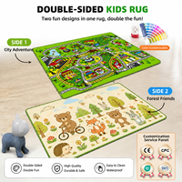 Tapis pour enfants personnalisé double face |   Tapis d'activités personnalisé pour enfants |   Tapis de jeu éducatif Alphabet et routes de la ville pour les tout-petits