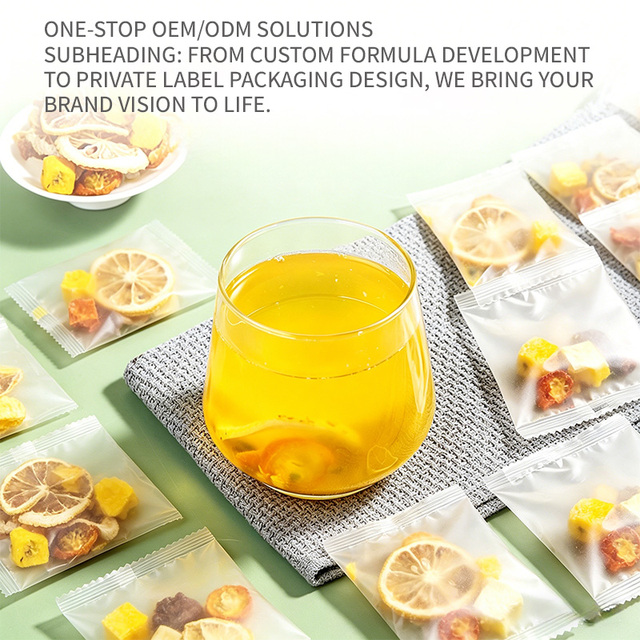 Traditional Chinese Herbal Tea Passion Fruit Kumquat Lemon Blend Sugar-Free Caffeine-Free Premium Bagged Oriental Wellness Drink