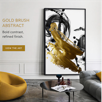 Art mural abstrait noir, blanc et or en fer et aluminium, impression à la craie, pour salon, bureau, hôtel, intérieurs modernes art déco