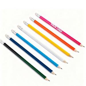 Crayons en bois graphite personnalisés en vrac avec logo imprimé, blancs et vierges, avec gomme, papeterie promotionnelle Jw1146 - Product Image 1