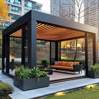 Pergola Bioclimatique Motorisée Automatique en Aluminium avec Toit Lamellé Étanche pour Terrasse et Jardin