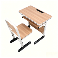 Table d'étude en MDF durable et écologique, bureau et chaise pour étudiants, table et chaise ergonomiques réglables pour une utilisation en classe