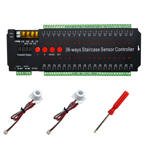Led Stair Controller 36 Steps Internet Celebrity Smart Human Body Induction Step Sensor Led Lighting Controller for Stairs