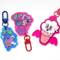 Porte-clés en acrylique imprimé de dessins animés sur mesure de haute qualité, breloques en acrylique coloré