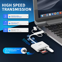 Fideco 3 en 1 multi puertos tipo C micro USB SD TF adaptador de lector de tarjetas con puerto USB para teléfono iPhone