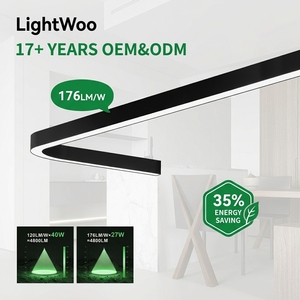 Système d'éclairage LED linéaire suspendu en aluminium Lightwoo réglable CCT, connectable, UGR<16, pour entrepôts, showrooms, gymnases - Product Image 3