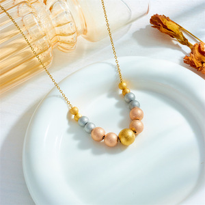 European American Fashion Beaded Necklace Zinc Alloy Ball Shape Party Jewelry N2392 - Product Image 2
