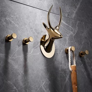 Gancho para Bata Estándar Pa, Chapado en Oro, de Acero Inoxidable, Montado en la Pared, de Lujo Ligero, Gancho Individual para Ropa y Toallas de Baño - Product Image 3