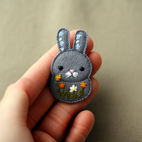 Patchs fantaisie mignons et ludiques, lapin dansant avec microphone en forme de carotte, appliques brodées pour vêtements, casquettes, sacs à dos