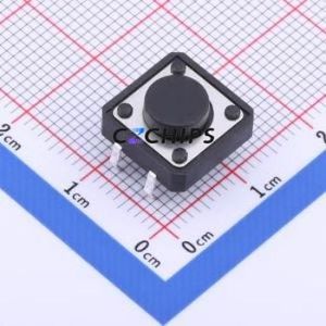 TS-KG1103-BB55F Tactile Switch Through hole Component THT,12x12mm Switch Single Pole Single Throw Round Button 2.5N Through Hole - Product Image 1