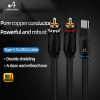 Cable de Audio Hifi Tipo C a 2RCA Macho, Cable de Audio Estéreo, Cable Divisor USB C a RCA en Y, Cable de Audio y Video de Cobre Puro