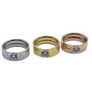 शादी की सालगिरह पार्टी के लिए नए फैशन लक्जरी गहने क्लस्टर टाइटेनियम स्टील के सोने के छल्ले - Product Image 4