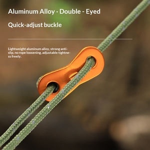 เชือกเต็นท์กันลมแบบหนา <span class=keywords><strong>4</strong></span> มม. พร้อมตัวล็อคแบบตาไก่คู่ ปรับความยาวได้ <span class=keywords><strong>4</strong></span> เมตร สะท้อนแสง สำหรับยึดกันสาดและเต็นท์สำหรับตั้งแคมป์ - Product Image 4