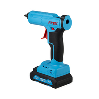 Pistolet à colle chaude sans fil FIXTEC 20V Li-ion, bâtons de colle 11mm, chauffe rapide en 150s, 170°C, lumière de travail LED, arrêt automatique, pour artisanat et réparation