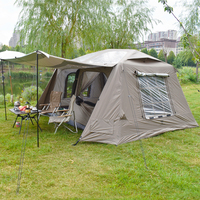 12 ㎡   Grande tente gonflable pour la famille, 2 chambres, 2 salons, en tissu Oxford 150D imperméable, avec auvent, pour le glamping