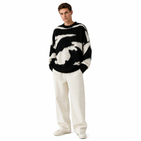 Pull-over tricoté 100 % polyester 7GG à col ras du cou et manches longues, coupe ample, pour homme, collection Printemps – Échantillons disponibles, directement de l'usine