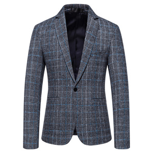 <span class=keywords><strong>Homme</strong></span> Plaid Imprimer <span class=keywords><strong>Blazer</strong></span> Costumes Slim Simple Boutonnage Vestes D'affaires Costume Formel <span class=keywords><strong>Tweed</strong></span> Tissu pour Manteau - Product Image 5