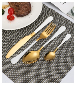 Bán buôn ngoài trời Rose Gold nhà hàng dao kéo tái sử dụng Flatware Set Spoon và Ngã Ba thép không gỉ dao kéo bạc thiết lập dao kéo - Product Image 4