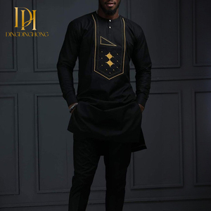 Artículos vendidos a granel, conjunto informal de dos piezas <span class=keywords><strong>para</strong></span> <span class=keywords><strong>hombres</strong></span>, ropa tradicional de Festival con bordado <span class=keywords><strong>africano</strong></span>, ropa elegante - Product Image 1