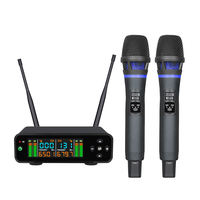 Système de microphone sans fil UHF professionnel, 100 canaux, écran OLED, rechargeable, portée de 50 à 80 m, pour karaoké