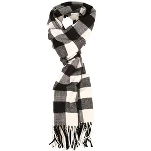 Men's Cashmere Feel Winter Plaid Scarf & Buffalo Check Scarves