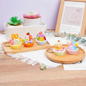 Handmade Plastic Cake <b>Model</b> Simulation Cream <b>Glue</b> Egg Tart Cake 3D Keychain Crafts Food Play Toys for Decor Parties Display - Product Image 3