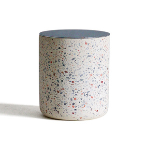 Conteneur de bougie en béton Terrazzo mat en vrac, pot de bougie parfumé imprimé personnalisé 10 OZ - Product Image 2
