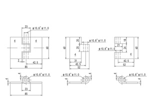Bisagra resistente SS 316 <span class=keywords><strong>Pin</strong></span> extraíble 85x60x4mm Bisagra de soldadura resistente Bisagra de soldadura de puerta de acero inoxidable - Product Image 2
