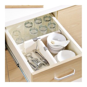 Kitchen Bathroom Adjustable Drawer Organizer Plastic Expandable Drawer Divider