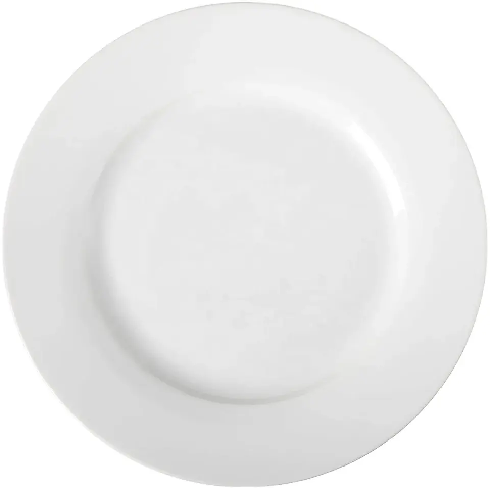 بيع بالجملة بسعر المصنع أطباق طبق حساء مسطح سيراميك أبيض أطباق عشاء بورسلين مستديرة من السيراميك