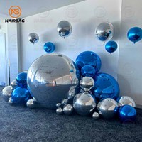 Boule de Noël gonflable géante, décorative, métallique, réfléchissante, ballons miroir gonflables de grande taille, pour fêtes, mariages, grosses boules gonflables brillantes