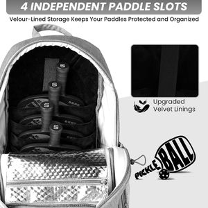 Sac à dos de pickleball Comfier X Large en PVC avec compartiment à chaussures et fermeture éclair pour le tennis et les sports de plein air - Unisexe - Product Image 2