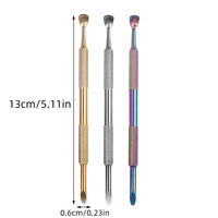 Poussoir professionnel de cuticule d'ongle de Double tête en acier inoxydable enlevant l'outil de manucure de peau morte pour polir la Surface d'ongle