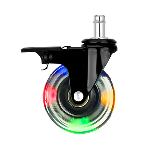 Roulettes lumineuses de 3 pouces pour chaises de <span class=keywords><strong>bureau</strong></span> Roulettes rotatives transparentes en PU 75mm pour meubles Roulettes pivotantes de <span class=keywords><strong>bureau</strong></span> <span class=keywords><strong>avec</strong></span> <span class=keywords><strong>frein</strong></span> - Product Image 3