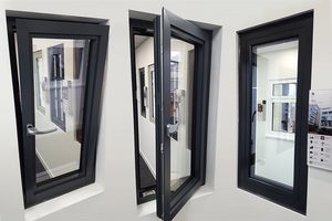 Jendela miring & putar kustom, miring aluminium panel tiga & putar jendela dengan jaring nyamuk untuk rumah - Product Image 5