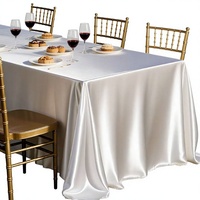 Nappe épaisse en satin blanc beige sur mesure, adaptée aux lieux haut de gamme, tissu de qualité supérieure
