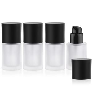 30ml-120ml Frosted Clear Amber Glass Spray Bottle with <b>Black</b> Spray <b>Pump</b> Cap for Perfume Refillable Package - Product Image 1