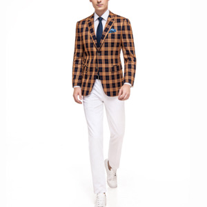 Traje Casual a Cuadros para Hombre, Traje de Blazer a Cuadros, Corte Entallado, Chaqueta de Traje para Hombre - Product Image 3