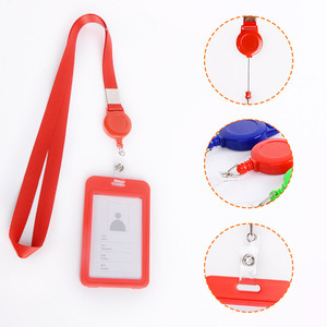 Wholesale Custom Colored Retractable ID Card Holder Nylon <b>Lanyard</b> with Transparent Waterproof - Product Image 4