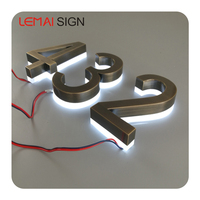 Numéros d'adresse 3D LED personnalisés de haute qualité en gros, logo rétroéclairé en métal et acrylique avec lettres numériques