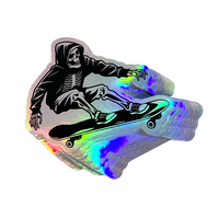 Pegatinas troqueladas láser holográficas de PVC de vinilo brillante personalizadas, adhesivo impermeable para exteriores, logotipo de empresa, etiquetas de señalización, diseño bonito