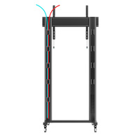 Koford Support de téléviseur roulant en acier aluminium noir argenté sur roues avec gestion des câbles pour téléviseurs 50-110 "/écrans LED/LCD