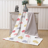 Couverture polaire en flanelle douce double couche pour enfants Couverture en minky pour nouveau-nés Couverture pour bébé à motif mignon