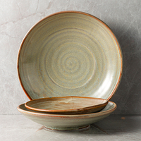 Vaisselle japonaise Vajilla, restaurants décontractés, chic et élégant, service de table en céramique rétro, moucheté réactif, vaisselle en céramique marron