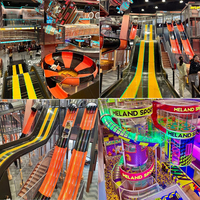 Parc de sports d'aventure, grand parc de glissades sèches, glissades en forme de vague, glissades en forme de cheminée, glissades Matrix, équipement de terrain de jeux intérieur commercial personnalisable
